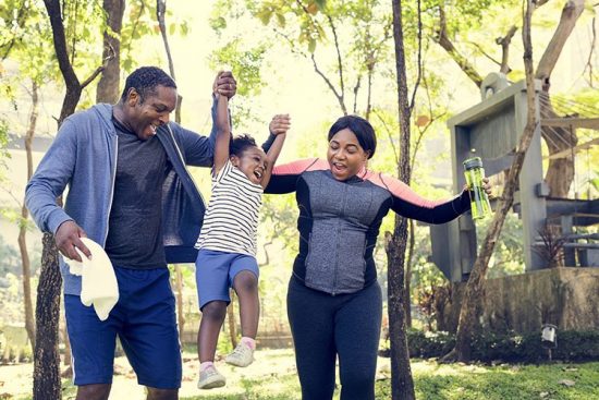 family on a run together