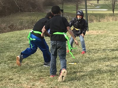 Boys Playing Flag Football