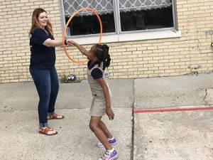 Girl Playing With Hula Hoop
