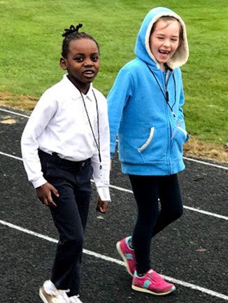 Girls Walking On Track