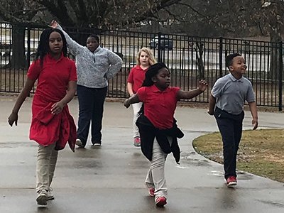 Kids Walking on Track