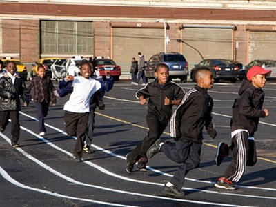 Kids Running On Track