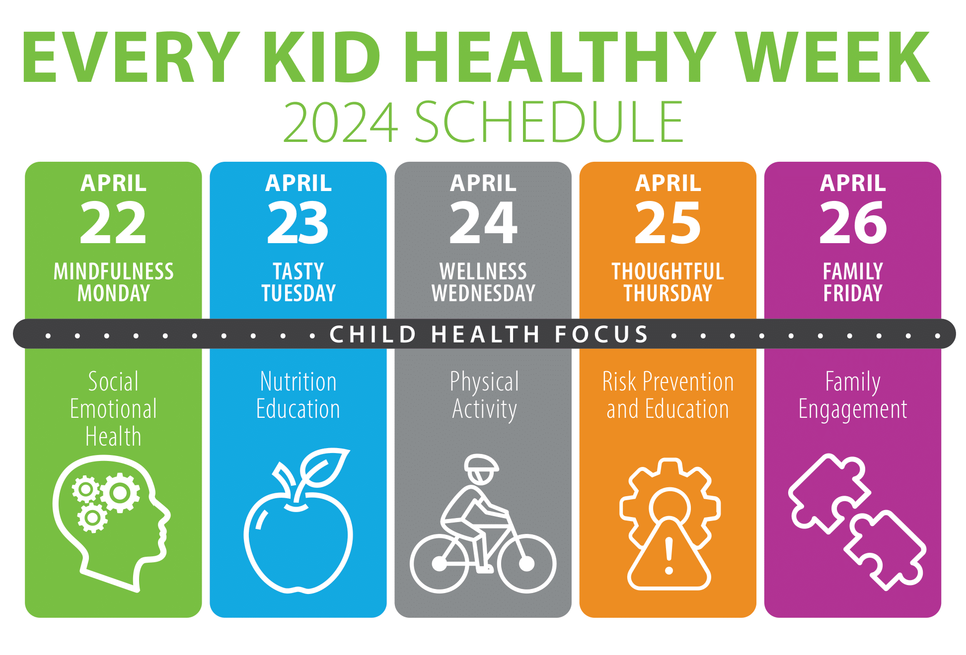 Every Kid Healthy Schedule for 2024